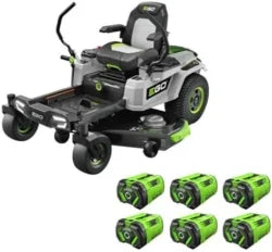 EGO Power+ Electric Riding Lawn Mower, 52″ Deck with Zero Turn Radius, Includes (6) 56V 12.0Ah Batteries and Chargers – ZT5207L