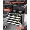 VEVOR Metal Tool Box, 20.5-inch, Portable Metal Tool Box with 4 Drawers, Small Tool Chest with EVA Liners, Ball Bearing Slide Drawers Locking & Powder Coated Finish, Multi-Function Tool Organizer