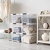 IRIS USA 40 QT Plastic Storage Box with Lid and Latches – 6 Pack – BPA-Free, See-Through Organizing Solution, Durable Nestable Stackable Containers, Secure Pull Handle – Clear