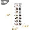 SpaceAid 7 Tier Rotating Shoe Rack Tower, Spinning Shoe Display Lazy Susan, Revolving 360 Shoe Rack Storage Round Carousel, Vertical Handbag Rotate Shoes Closet Organization (7-Tier White)