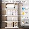 UAMFURI Stackable Storage Bins with Lids, 720QT Closet Organizers and Storage with Doors and Wheels, Extra Large Storage Cabinet, Collapsible Plastic Drawers for Bedroom Dorm Office Garage