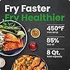 Chefman Air Fryer 8 Qt | TurboFry® 4-in-1 with 450°F Hi-Fry Option for Crispier Results | Bake, Dehydrate, Frozen | XL Nonstick Dishwasher-Safe Basket | Stainless Steel