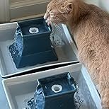 PetSafe Drinkwell Pagoda Fountain – Hygienic Ceramic Continuous Flowing Fountain – Elevated Upper Bowl & Double Free-Falling Stream Design – Minimalist Pet Hydration Station – 70 oz Capacity