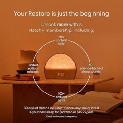 Hatch Restore 3 Sunrise Alarm Clock, Sound Machine, Smart Light (Putty) โ White Noise, Screen-Free Sleep Routine