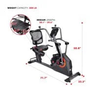 Sunny Health & Fitness Smart Recumbent Cross Trainer Elliptical Exercise Bikes.