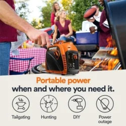 Generac 8251 GP2500i 2,500-Watt Gas Powered Portable Inverter Generator – Compact and Lightweight Design – Produces Clean, Stable Power – COsense Technologys – CARB Compliants – Orange/Black