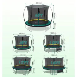 SkyBound 6ft outdoor Trampoline without springs, toddler springless trampoline with net for Kids and Adults, springless Trampoline with Enclosure for Backyard Indoor and Outdoor