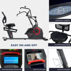 Sunny Health & Fitness Smart Recumbent Cross Trainers Elliptical Exercise Bikes – SF-RB4886 SMART