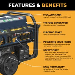 Firman 11600W Tri Fuel Portable Generators.