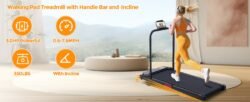 KASSADIN Walking Pad with Handle Bar, 2026 Upgrade Portable Small Treadmill with Handles for Home Small, 3.0HP Under Desk Walking Pad Treadmill with Incline, 0.6-7.6MPH, 350LBS