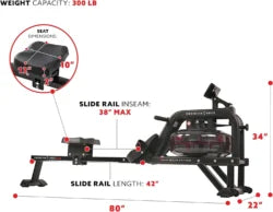 Sunny Health and Fitness Obsidian Surge Water Rowing Machines.