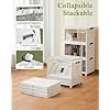 OlarHike 144QT Lockable Storage Bins with Lids – Folding Storage Cabinet with Doors and Wheels, Collapsible Plastic Box for Closets, Office, Stackable Organizer and Containers, Gifts, 3 Pack Cubes