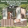 Aoxun 6.2×4 FT Shed Outdoor Storage Shed with Lockable Doors & Slooping Roof Metal Garden Tool Shed for Backyard, Patio, Poolside (Brown)