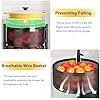 SNTD Fruit and Vegetable Basket Bowls for Kitchen with Metal Top Lid, 5 Tier Rotating Storage Rack Cart for Potato Onion Bread Banana, Wire Basket Organizer on Wheels, Large, Black