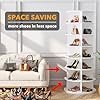 SpaceAid 7 Tier Rotating Shoe Rack Tower, Spinning Shoe Display Lazy Susan, Revolving 360 Shoe Rack Storage Round Carousel, Vertical Handbag Rotate Shoes Closet Organization (7-Tier White)
