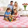 Area Rugs for Living Room Bedroom 9×12, Ultra Fluffy Shag Checkered Rug Modern Washable Carpet Soft Shaggy Non Slip Indoor Plush Fuzzy Rugs for Bedroom Dorm Office Home Aesthetic Decor, Pink and White