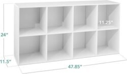 Best Choice Products 8-Cube Storage Organizer, 11in Shelf Opening, Bookcase, Display Shelf, Customizable w/ 3 Removable Back Panels – White