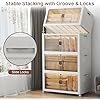 UAMFURI Stackable Storage Bins with Lids, 720QT Closet Organizers and Storage with Doors and Wheels, Extra Large Storage Cabinet, Collapsible Plastic Drawers for Bedroom Dorm Office Garage