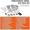 VEVOR Mechanics Tool Set and Socket Set, 1/4″ 3/8″ 1/2″ Drive Deep and Standard Sockets, 450 Pcs SAE and Metric Mechanic Tool Kit with Bits, Combination Wrench, Hex Wrenches, Accessories, Storage Case