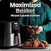 Chefman Air Fryer 8 Qt | TurboFry® 4-in-1 with 450°F Hi-Fry Option for Crispier Results | Bake, Dehydrate, Frozen | XL Nonstick Dishwasher-Safe Basket | Stainless Steel