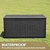 Devoko 100 Gallon Waterproof Large Resin Deck Box Indoor Outdoor Lockable Storage Container for Patio Furniture Cushions Garden Tools (100 Gallon, Black)