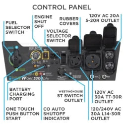 Westinghouse WGen5300DFc – 5300 Watt Electric Start Dual-Fuel Portable Generators w/ Wireless Remotes Start, RV Outlet & CO Sensor (49-State)
