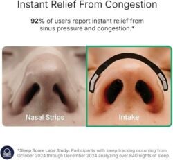 Intake Breathing — Magnetic Nasal Strips Starter Kit | Reusable Band + Tabs | Nasal Strips for Sleep, Snoring, Breathing & Sports | Stronger Lift Than Traditional Nose Strips | 4 Sizes, 15 Tabs, Black