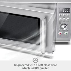 Breville BMO650SIL Compact Wave Soft Close Countertop Microwave Oven, Silver
