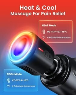 RENPHO Active Thermacool Deluxe Massage Gun Deep Tissue with Charging Stand, Mothers Day Gifts Back Massager with Heat and Cold Head, Percussion Body Muscle Masajeador for Athletes Pain Relief