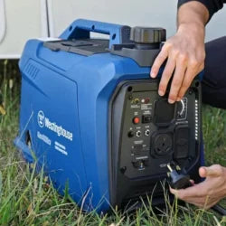 4,000-Watt Gas Powered Portable Inverter Generator with Recoil Start, LED Data Centers.