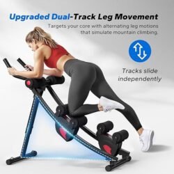 MERACH Ab Machine, Adjustable Ab Trainer Machine, AB Workout Equipment for Home Gym, Independent Dual Tracks for Mountain Climber, Foldable for Home Exercise, Load Capacity 440 LBS