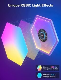 Govee Glide Hexa Light Panels, RGBIC Hexagon LED Wall Lights, Wi-Fi Smart Home Creative Wall Lights with Music Sync, Works with Alexa Google Assistant for Indoor Gaming Decor, 10 Pack