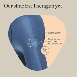 TheraGun Therabody Relief Handheld Percussion Massage Gun – Easy-to-Use, Comfortable & Light Personal Massager for Every Day Pain Relief Massage Therapy in Neck, Back, Leg, Shoulder and Body (Navy)