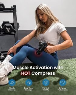 RENPHO Active Thermacool Deluxe Massage Gun Deep Tissue with Charging Stand, Mothers Day Gifts Back Massager with Heat and Cold Head, Percussion Body Muscle Masajeador for Athletes Pain Relief