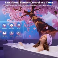 Rossetta 3D Projector, 60 Themes HD 3D Galaxy Projector with Bluetooth Speaker & Remote, 1H/2H Timer, Night Light for Bedroom, Home Decor, Party, Birthday & Christmas Gifts for Adults, Girls, Boys