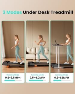 Abonow Walking Pad, Under Desk Treadmill with Incline for Home Office 2.5HP Portable Walking Treadmill with 265 Lbs Weight Capacity Walking Machine, Remote Control, LED Display