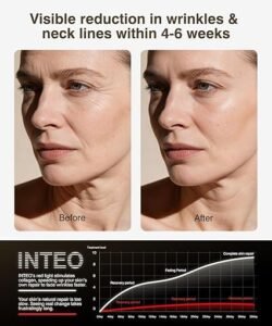 Click to see full view Red Light Therapy for Face and Neck, 4 Modes Cordless Face Mask Light Therapy with Neck Masks, 850nm Infrared & Red Light Mask, 2000mAh Rechargeable Light Therapy Skin Care At Home (680 Beads)