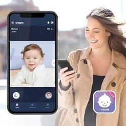 VTech VM901 Smart WiFi Baby Monitor with 1080p FHD Camera and 5″ HD IPS Display, Free App, Remote Pan Tilt Zoom, Night Vision, Motion Detection Alerts