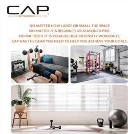 CAP Barbell Rubber Coated Dumbbell Weight Set with Vertical Rack | 100 lb, 150 lb, and 210 lb Options