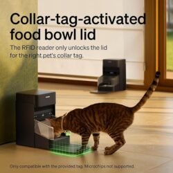 PETLIBRO RFID Automatic Cat Feeder, Collar Sensor for Personalized Meals, Cats Recognition, Diet Tracking and Anti-Stealing for Multi-Pets Homes and Different Diets, Wi-Fi Programmable Food Dispenser