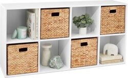 Best Choice Products 8-Cube Storage Organizer, 11in Shelf Opening, Bookcase, Display Shelf, Customizable w/ 3 Removable Back Panels – White
