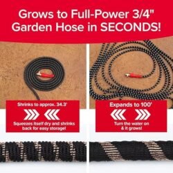 Pocket Hose 100 FT Copper Head Expandable Garden Hose with Pocket Pivot, No Tangles, AS SEEN ON TV, 360° Swivel, Tri-Tex Tubing, Force Field Jacket, Lead-Free, No-Kink, Anti-Burst w/APT
