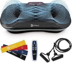 Lifepro Waver Vibration Plate Exercise Machine for Lymphatic Drainage, Muscle Activation, Full-Body Workout Vibrating Platform with Loop Bands, Fitness Equipment for Strength Toning & Fat Loss