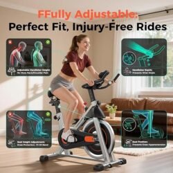 YOSUDA Exercise Bike, Brake Pad Stationary Bike for Home with Exclusive App, Magnetic Indoor Cycling Bike with 300 lb Weight Capacity, Low Noise, Tablet Holder and Fitness Courses for Weight Loss
