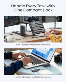 Anker Nano Laptop Docking Station with Detachable Hub, 13-in-1 USB-C Triple Display Docking with 2 HDMI+1 DP, 10 Gbps USB-C, 3 USB-A, Audio, SD/TF, Ethernet, 100W Max PD for Dell, Lenovo, HP, and More