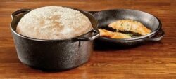 Lodge Cast Iron Double Dutch Oven – Pre-Seasoned 2-in-1 Cast Iron Cookware – Pot & Skillet Combo – Even Heat Retention – Oven-Safe, Versatile Pot – 5 Quart