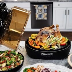 Nuwave Air Fryer Infrared Convection Oven, Cook Fresh or Frozen, No Defrosting or Preheating, 360 Surround Heat, Cooking from 50 to 400 Degrees, 100 Presets, 50 Memory, 360 Food Easy-View, PFAS Free