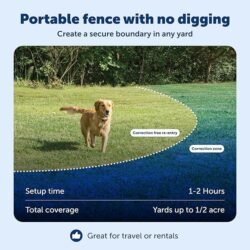 PetSafe Wireless Pet Containment System – Original Wireless Electric Fence for Dogs – Covers Up to 1/2 Acre – for Pets 8lb+