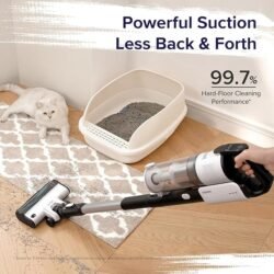 LEVOIT Cordless Vacuum Cleaner, Stick Vac with Tangle-Resistant Design, Up to 50 Minutes, Powerful Suction, Rechargeable, Lightweight, and Versatile for Carpet, Hard Floor, Pet Hair, LVAC-200