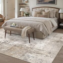 8×10 Washable Area Rug Brown Grey Abstract Non Slip Soft Low Pile Rug for Living Room Bedroom Dining Room Office Neutral Modern Indoor Large Throw Carpet for Home Decor Visit the WondRg Store
